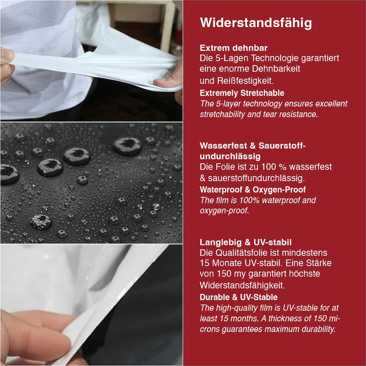 Folienkönig® Silofolie 6x10m in Rolle - GRÖssE WÄHLBAR! Poolplane rechteckig, Abdeckplane, Abdeckfol