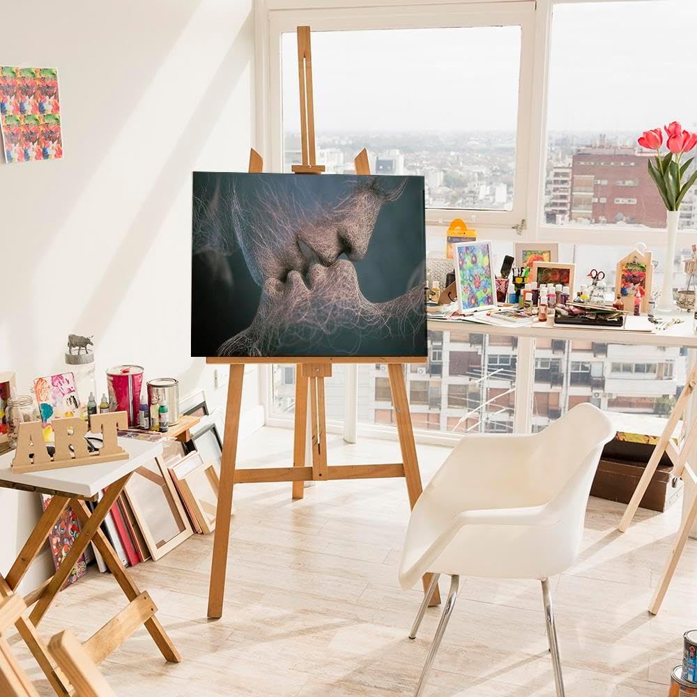 Artnapi Malen nach Zahlen Erwachsene mit Rahmen | DIY Handgemalt | Zärtlicher Kuss | Kit für Anfänge
