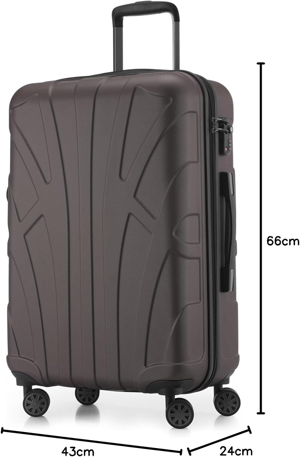 suitline Hartschalen-Koffer Koffer Trolley Rollkoffer Reisekoffer, TSA, 66 cm, ca. 58 Liter, 100% AB