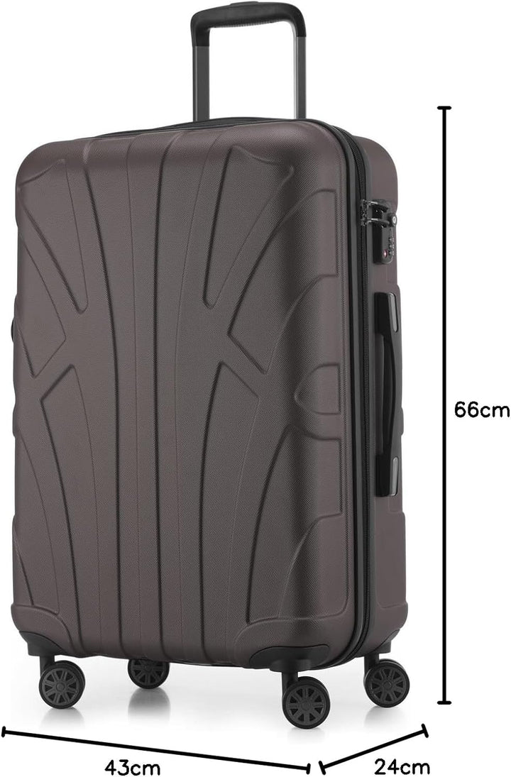 suitline Hartschalen-Koffer Koffer Trolley Rollkoffer Reisekoffer, TSA, 66 cm, ca. 58 Liter, 100% AB