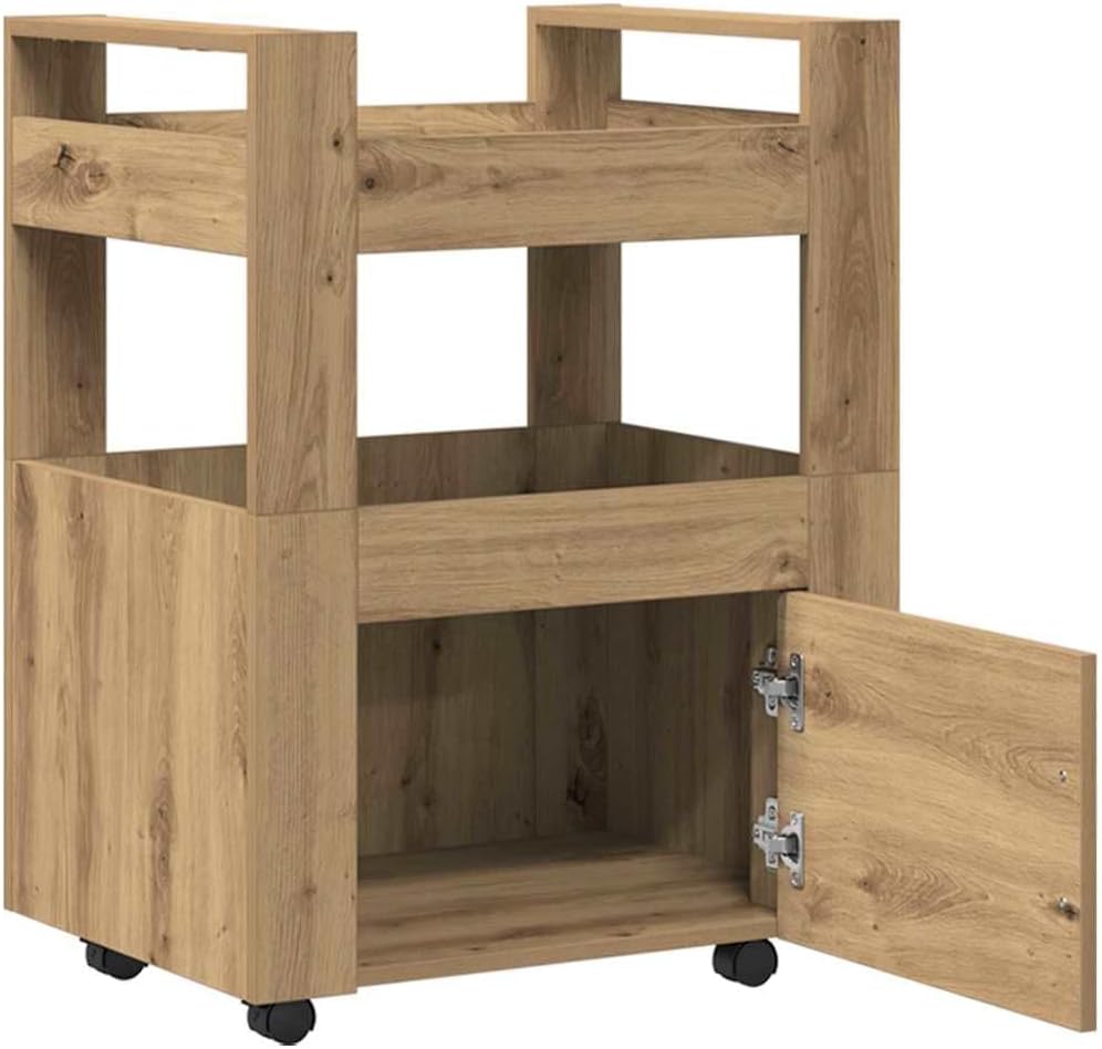 vidaXL Küchentrolley Artisan-Eiche 60 x 45 x 80 cm Holzwerkstoff, Moderner Küchenwagen, rechteckiger