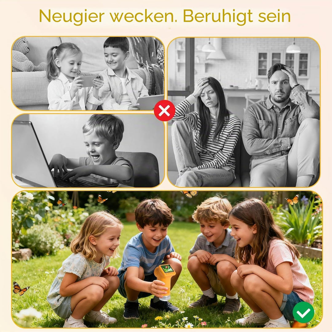 1600X Digitales Mikroskop für Kinder, 2-in-1 Kinder Mikroskop mit 2.0" HD-Bildschirm, inkl. 32GB SD-