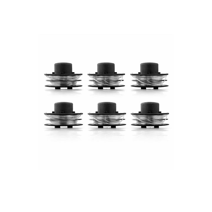 Baricus Ersatzspulen Nylonfäden Nylonspulen im praktischen 6er Pack für Akku-Rasentrimmer QV90162