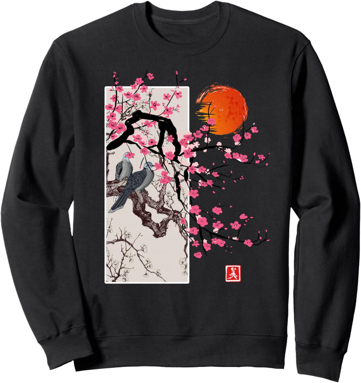 Vintage Sakura Blossom japanische Kirsche Landschaft Geschenk Tee Sweatshirt