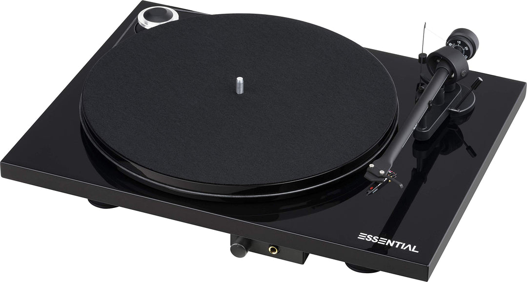 Pro-Ject Essential III HP, Audiophiler Plattenspieler mit Kopfhörerausgang (Schwarz), Schwarz