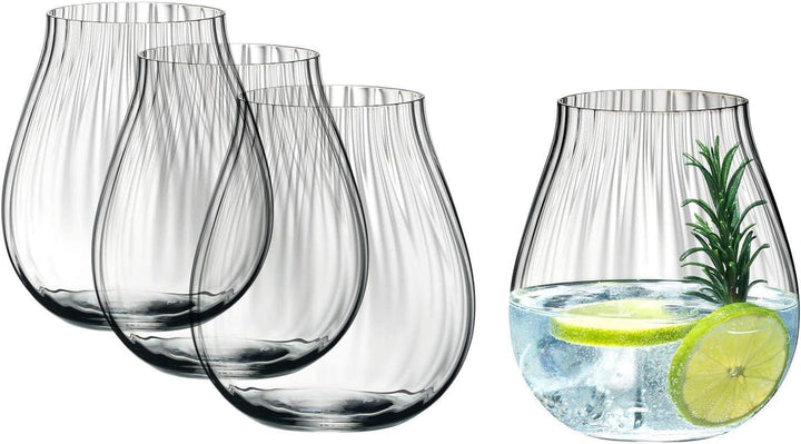 Riedel O 5515/67 Gin Tonic Optical Gläser Set 4 Stück + Gratis 4er Set EKM Living Edelstahl Strohhal