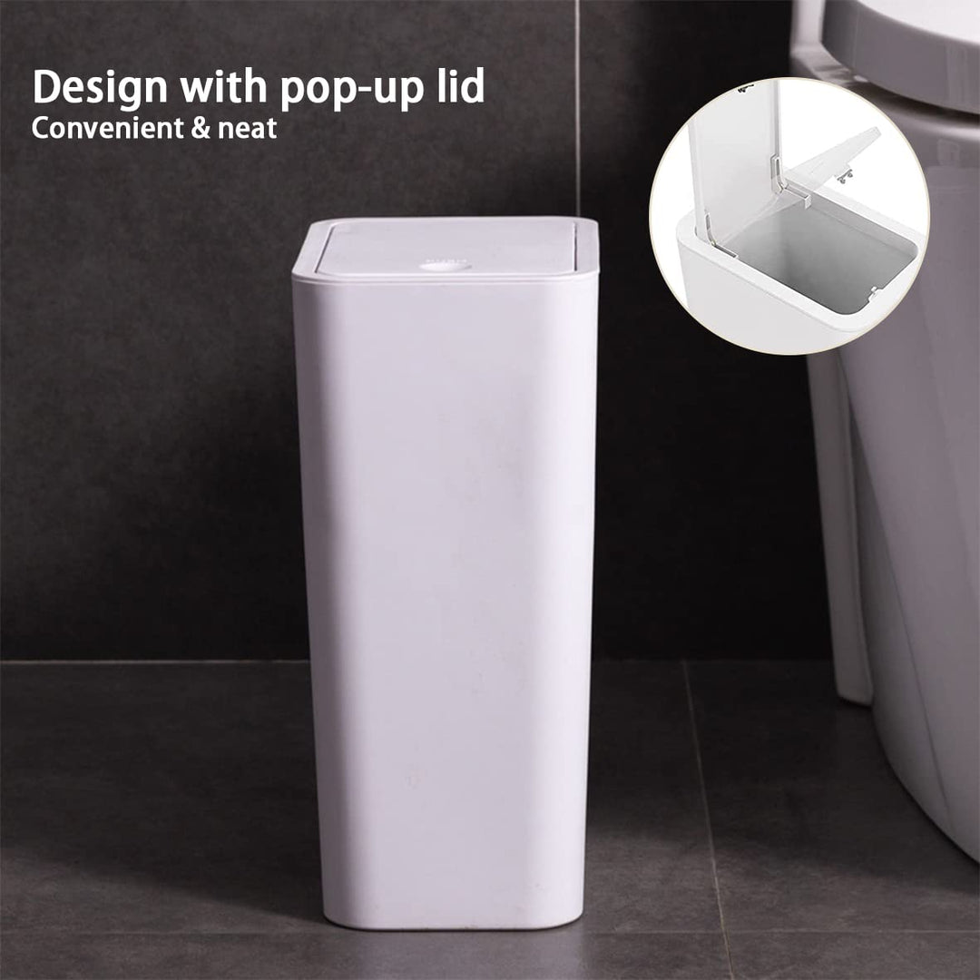 3 Stück 10 l Mülleimer mit Pop-Up-Deckel. Kleiner Mülleimer mit Deckel, Abfallkorb für Küche, Schlaf