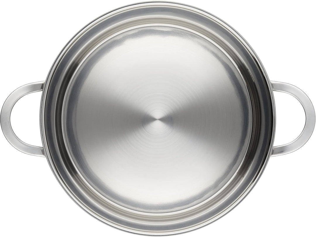 Kela 10957 Bratentopf, 5 l Fassungsvermögen, 16 cm Durchmesser, 18/10 Edelstahl mit Glanzoptik, Indu