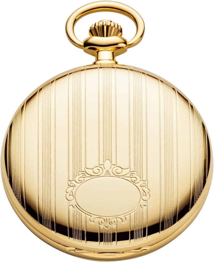 REGENT Herren Taschenuhr Savonnette 50 MM Durchmesser Mechanischer Handaufzug Kleine Sekunde in vers