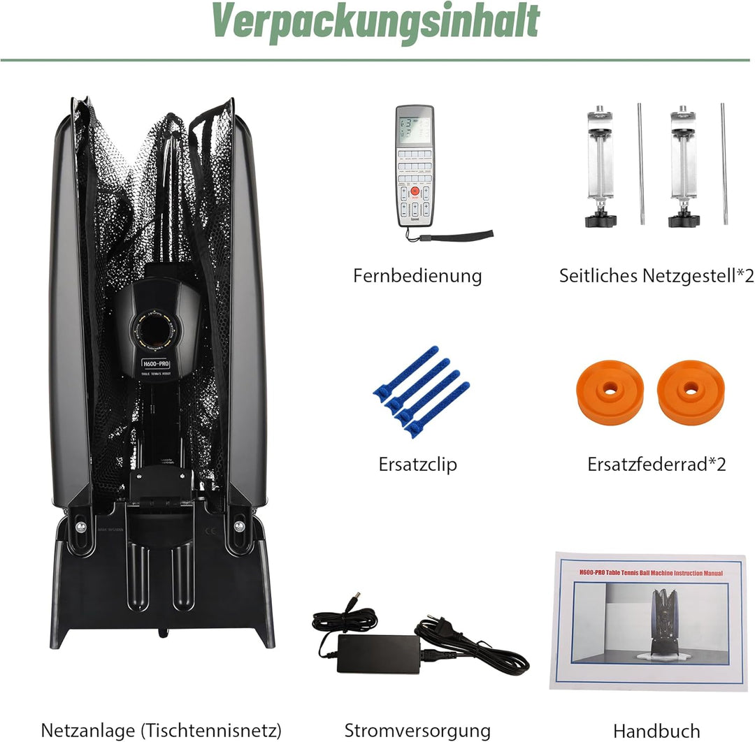BIXUYOU Tischtennis Roboter mit Netz, automatische Tischtennis ballmaschine Ping Pong Roboter Tischt