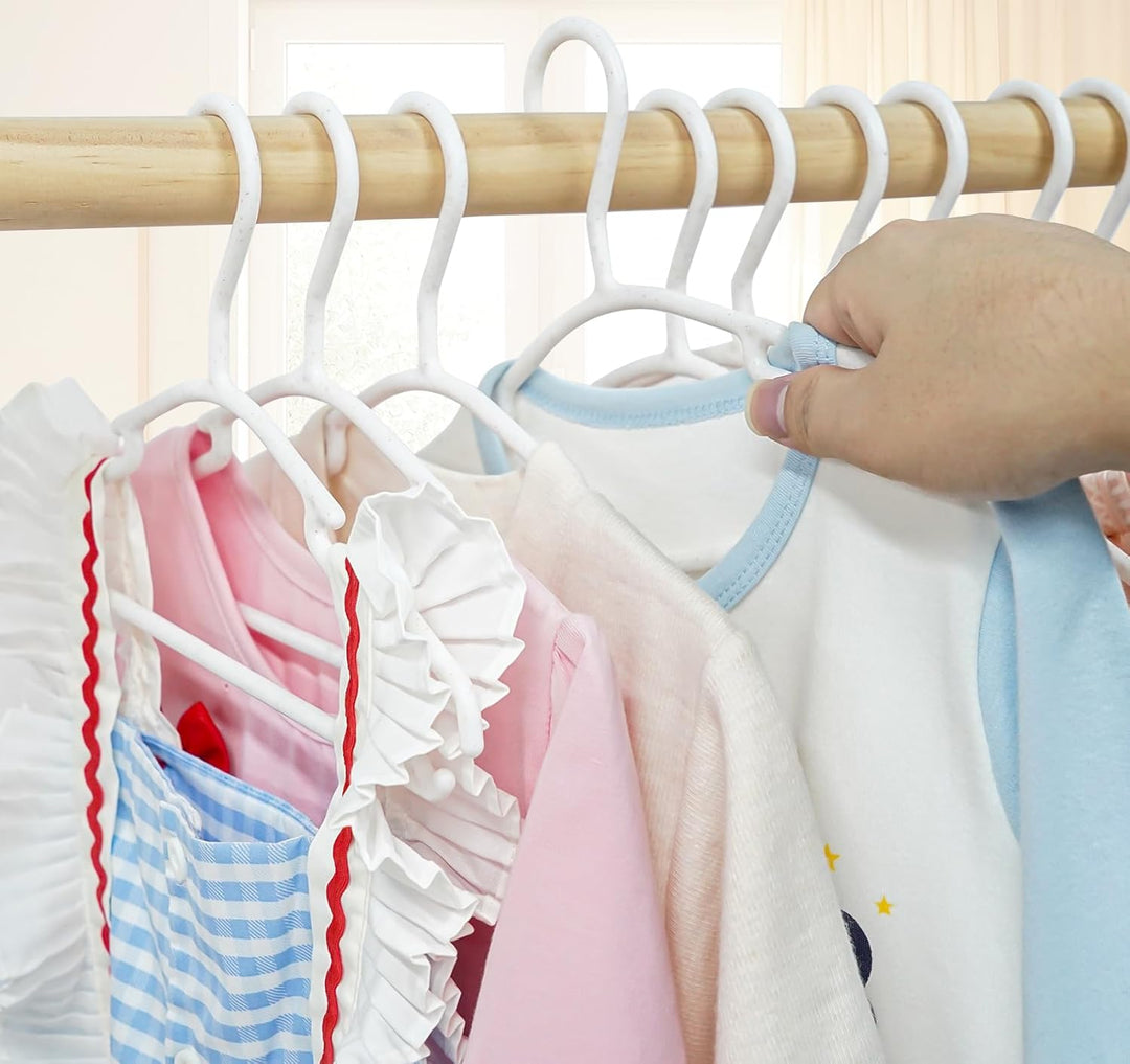 ilauke 54 Stück Kinder Kleiderbügel, Weizenstroh kleiderbügel Kinder, 10,6“ Baby und Kinderkleiderbü