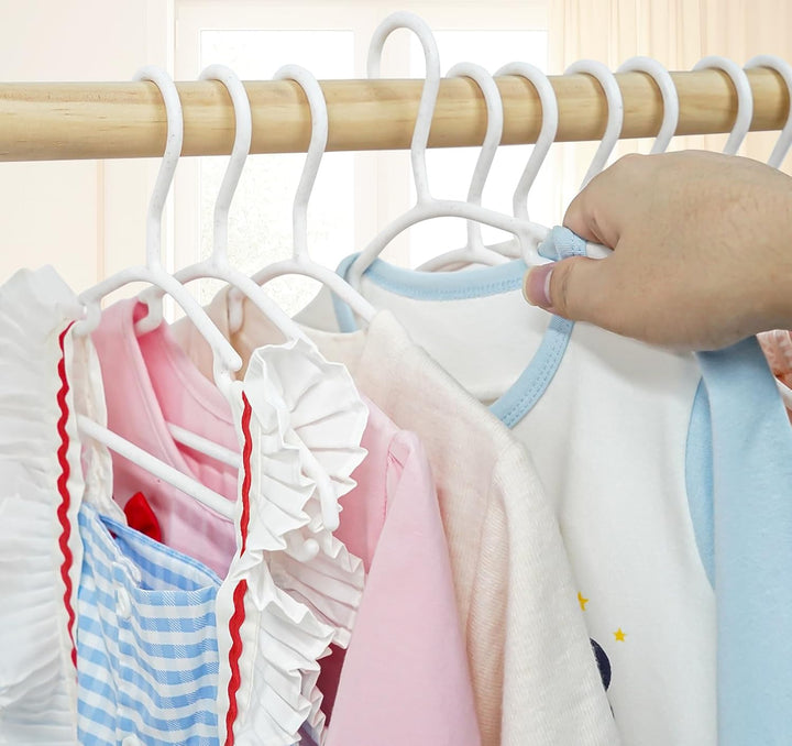 ilauke 54 Stück Kinder Kleiderbügel, Weizenstroh kleiderbügel Kinder, 10,6“ Baby und Kinderkleiderbü