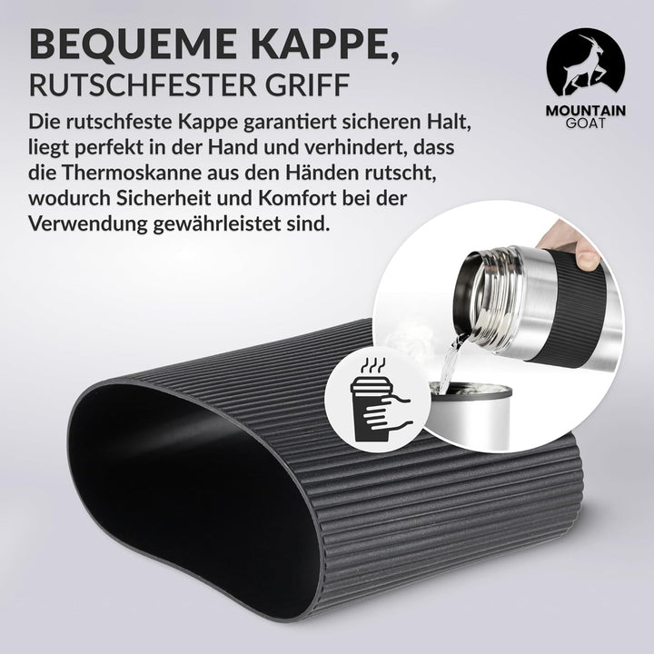 MOUNTAIN GOAT Thermobehälter für Essen 1L aus Edelstahl, Doppelwandig, Druckentlastungsventil, Isoli
