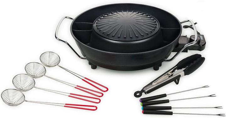 Tristar Koreanischer Grill & Hot Pot – 36 cm ⌀ – 3 L Fassungsvermögen – 4 Personen – 220 °C – Schwar