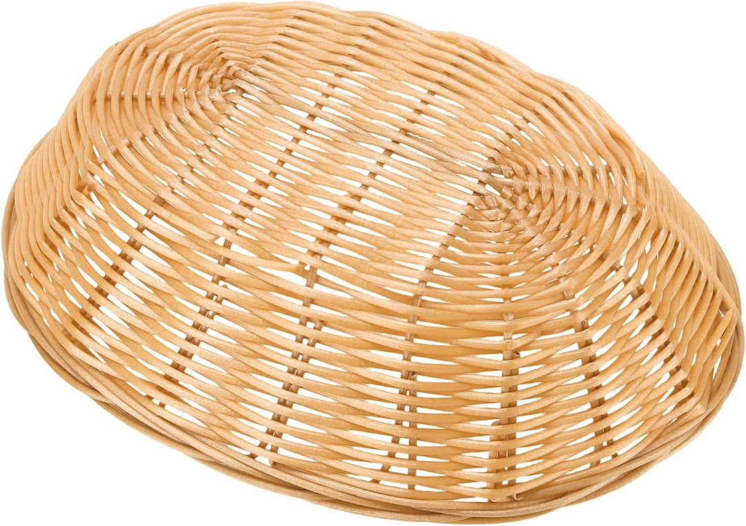 12 Stück Brotkorb Geflochten, Weidenkorb oval, 23x15x6,5cm, Kunststoffgeflecht Aufbewahrungskorb, st