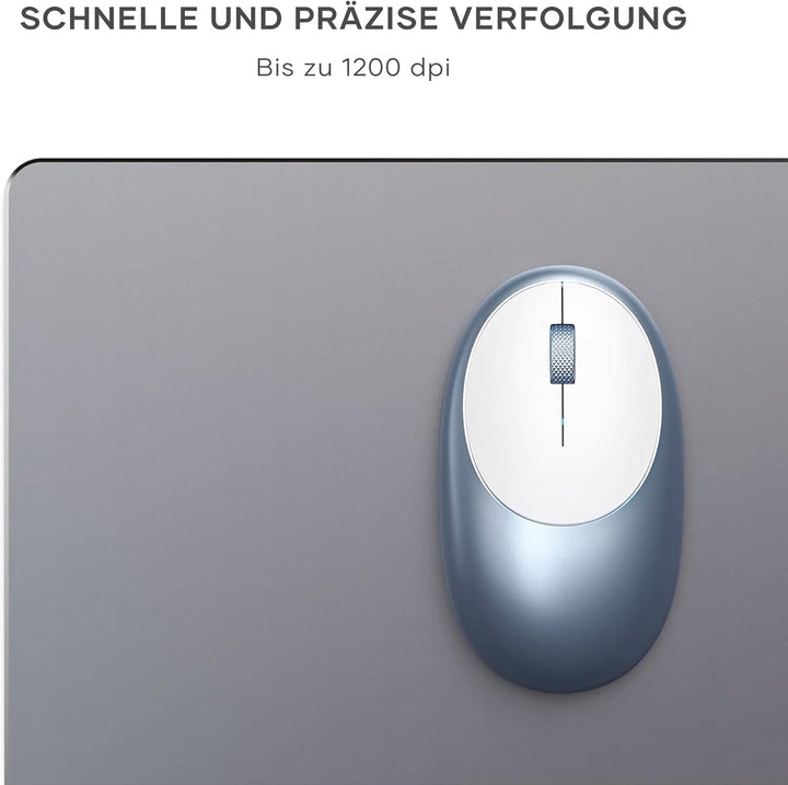 SATECHI M1 Kabellose Bluetooth Computermaus, 1200 DPI Maus, USB-C wiederaufladbarer Akku, kompakt &