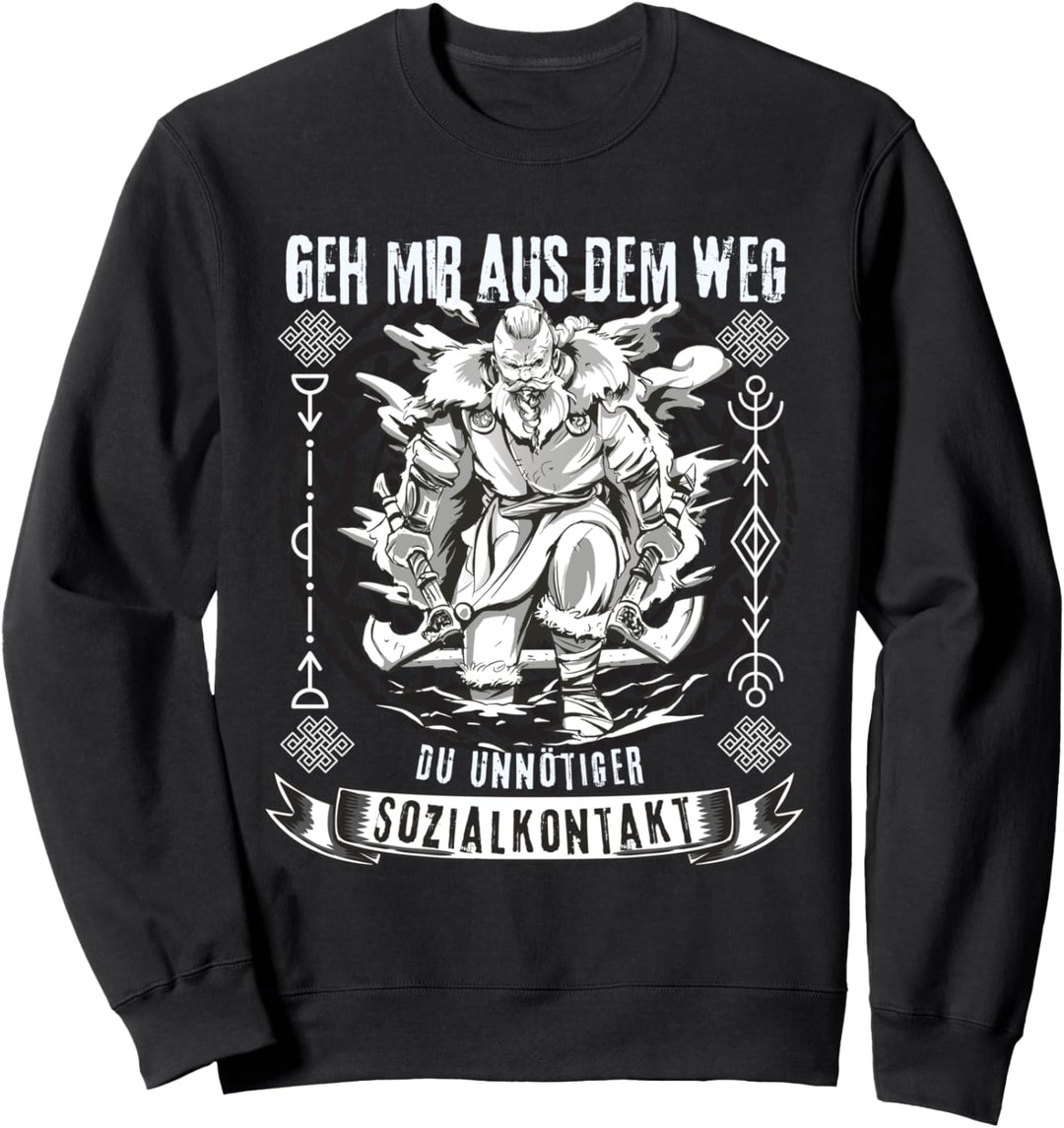 Wikinger Sprüche Abstand halten und social distancing Sweatshirt