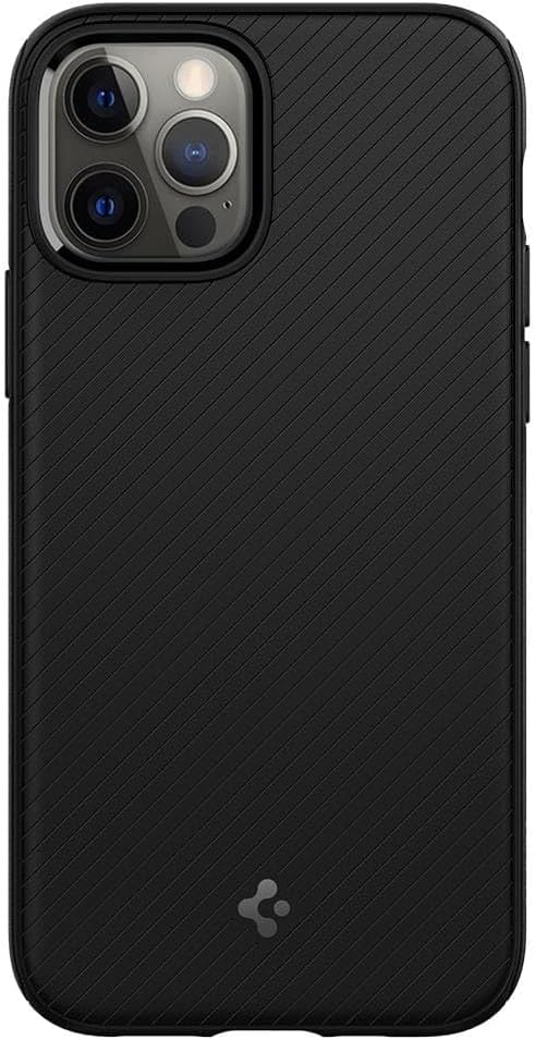 Spigen Mag Armor Hülle Kompatibel mit iPhone 12 Pro und Kompatibel mit iPhone 12 -Matte Black Matt B
