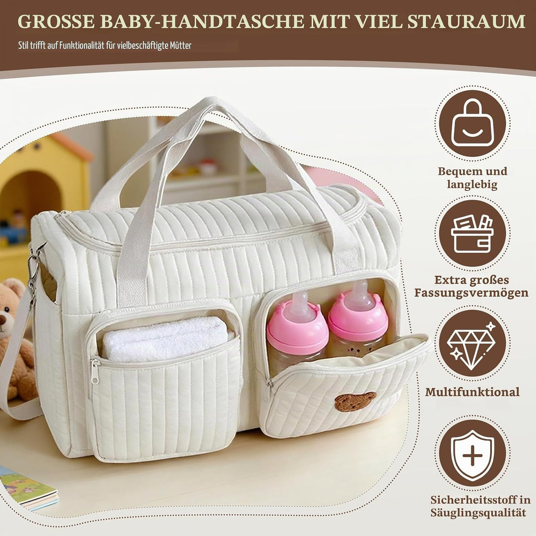 Vielseitige Wickeltasche für Mütter: Gesteppte Wickeltasche - Leichte Gepolsterte Wickeltasche für S