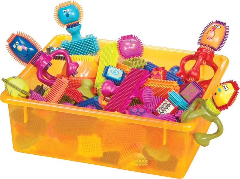 B. toys 75 Teile Bristle Blocks Spinaroos – STEM Bausteine Baublöcke Borsten Blöcke zum Zusammenstec