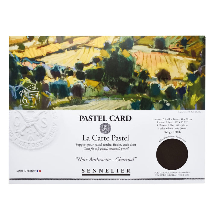 Sennelier La Carte Pastellkarten-Pochette, 40 x 27,9 cm, monochromatisch, Anthrazit Monochromatische