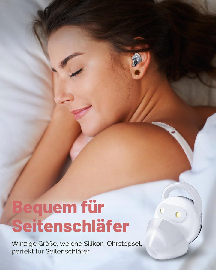 MONODEAL Schlafkopfhörer Bluetooth 5.4 Sleep Earbuds, Weiche Kopfhörer Schlafen Sleepbuds, Unsichtba