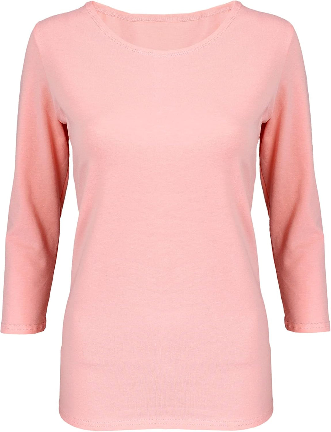 Damen Shirt 3/4 Arm mit Rundhals S Apricot, S Apricot