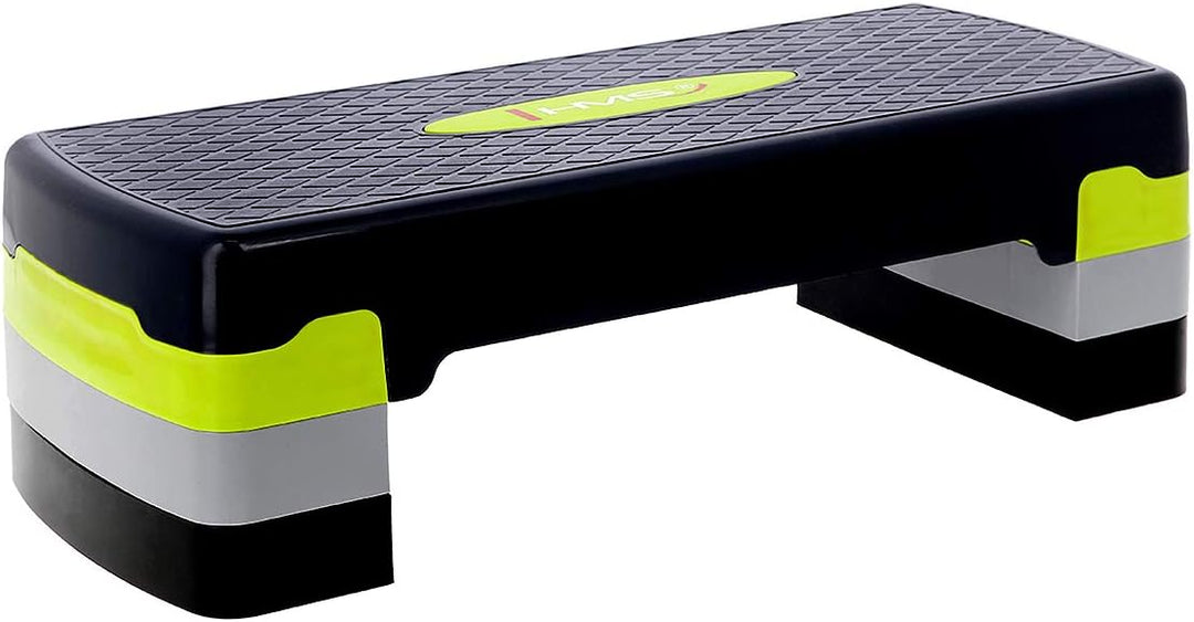 HMS Steppbrett Crossfit Fitness Stepper 3-Stufen Stepper Step-Bench - Grün-grau - AS002 - Länge 67 c