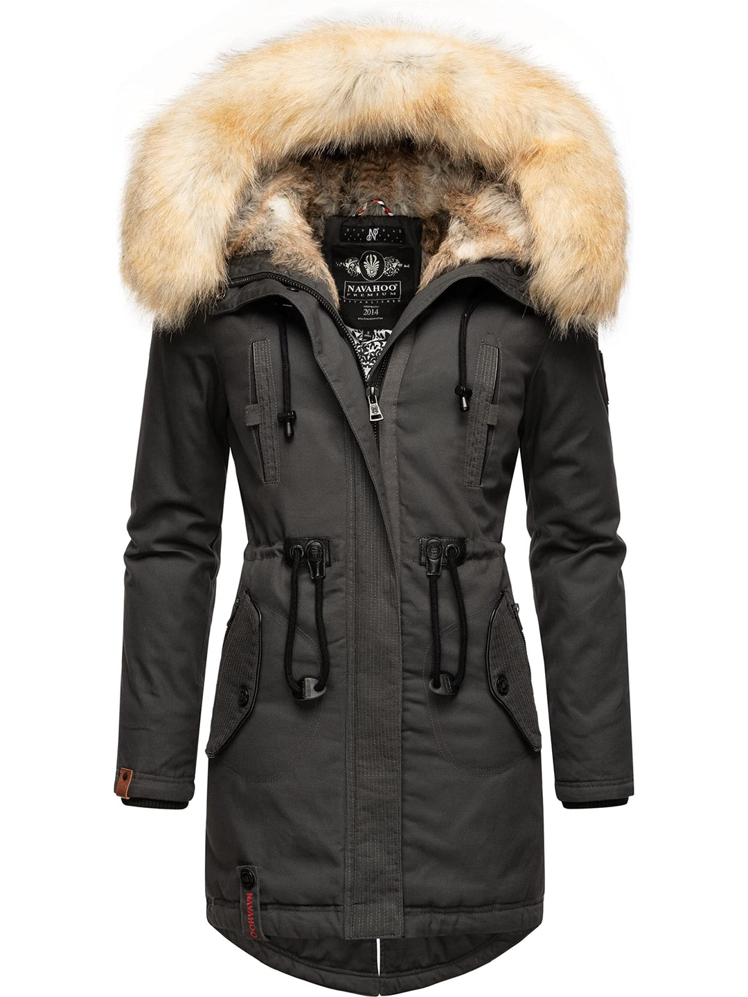Navahoo Damen Warmer Winterparka mit Kapuze Bombii XS-XXL XS Anthracite, XS Anthracite