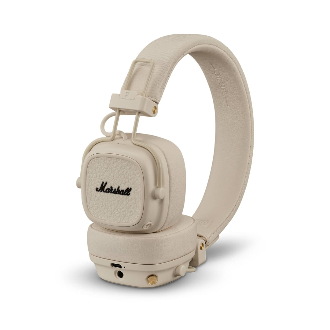 Marshall Major V Bluetooth Kopfhörer, 100 Stunden Spielzeit – Crème Creme Major V, Creme Major V