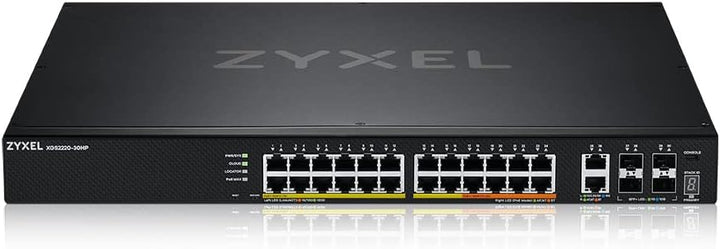 Zyxel 24-Port GbE L3 Access PoE+ Switch with 6 10G Uplink (400 W) (XGS2220-30HP)