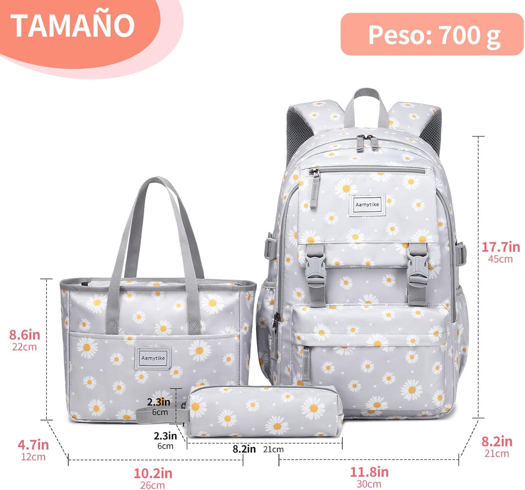 Aamytike Schulrucksack Mädchen Teenager Schule Rucksack Damen Schulranzen Maedchen Wasserdicht Kinde
