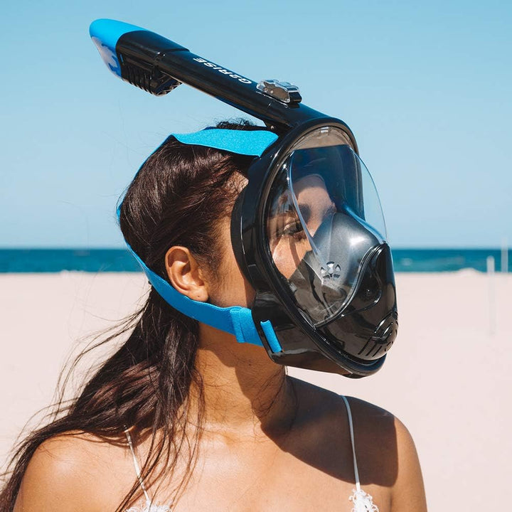 G2RISE® Schnorchelmaske, Tauchmaske, Faltbare CO2-sichere Schnorchel Vollmaske mit Kameraposition fü