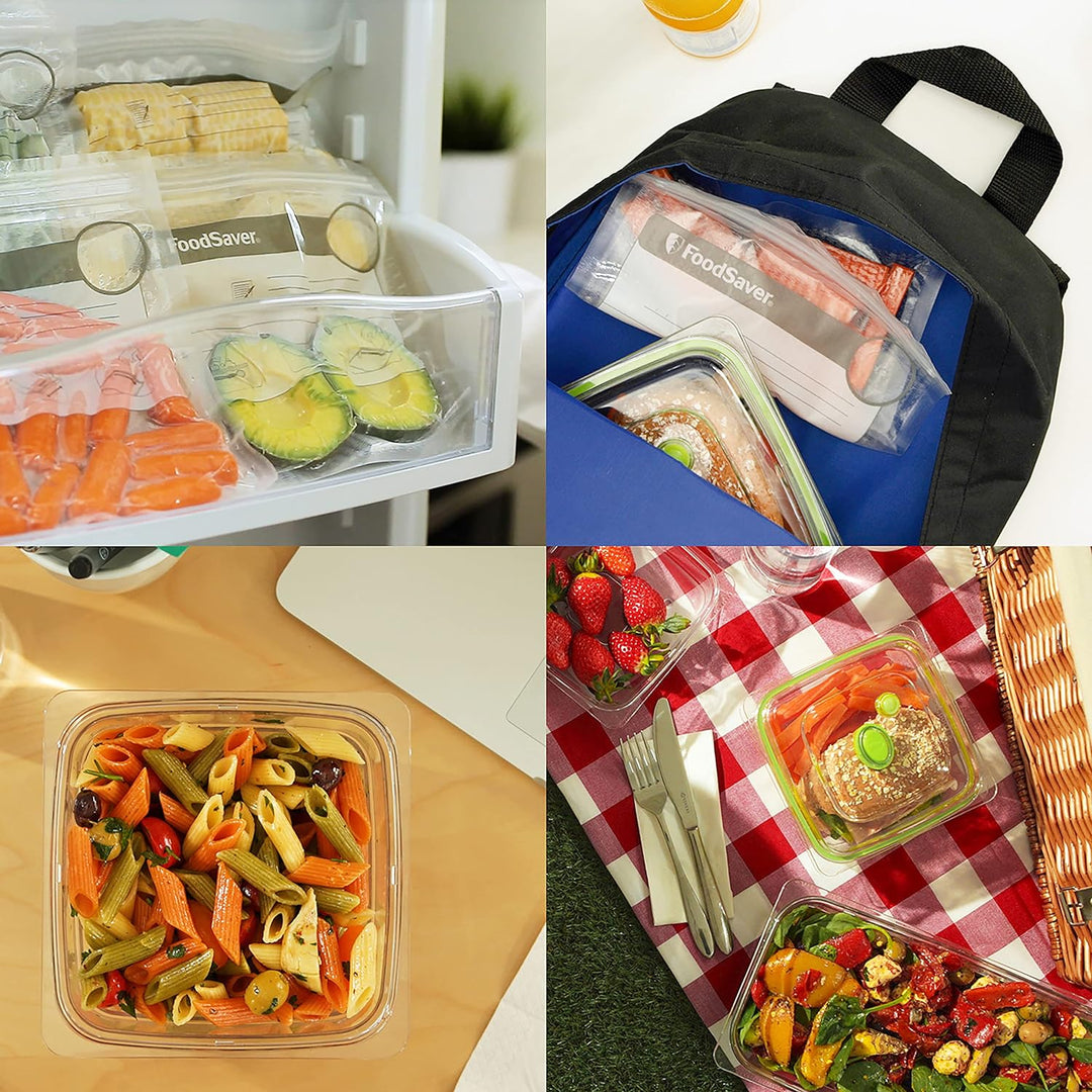 Foodsaver Vakuumiergerät für Lebensmittel mit integrierter Rollenaufbewahrung, Schneidevorrichtung u