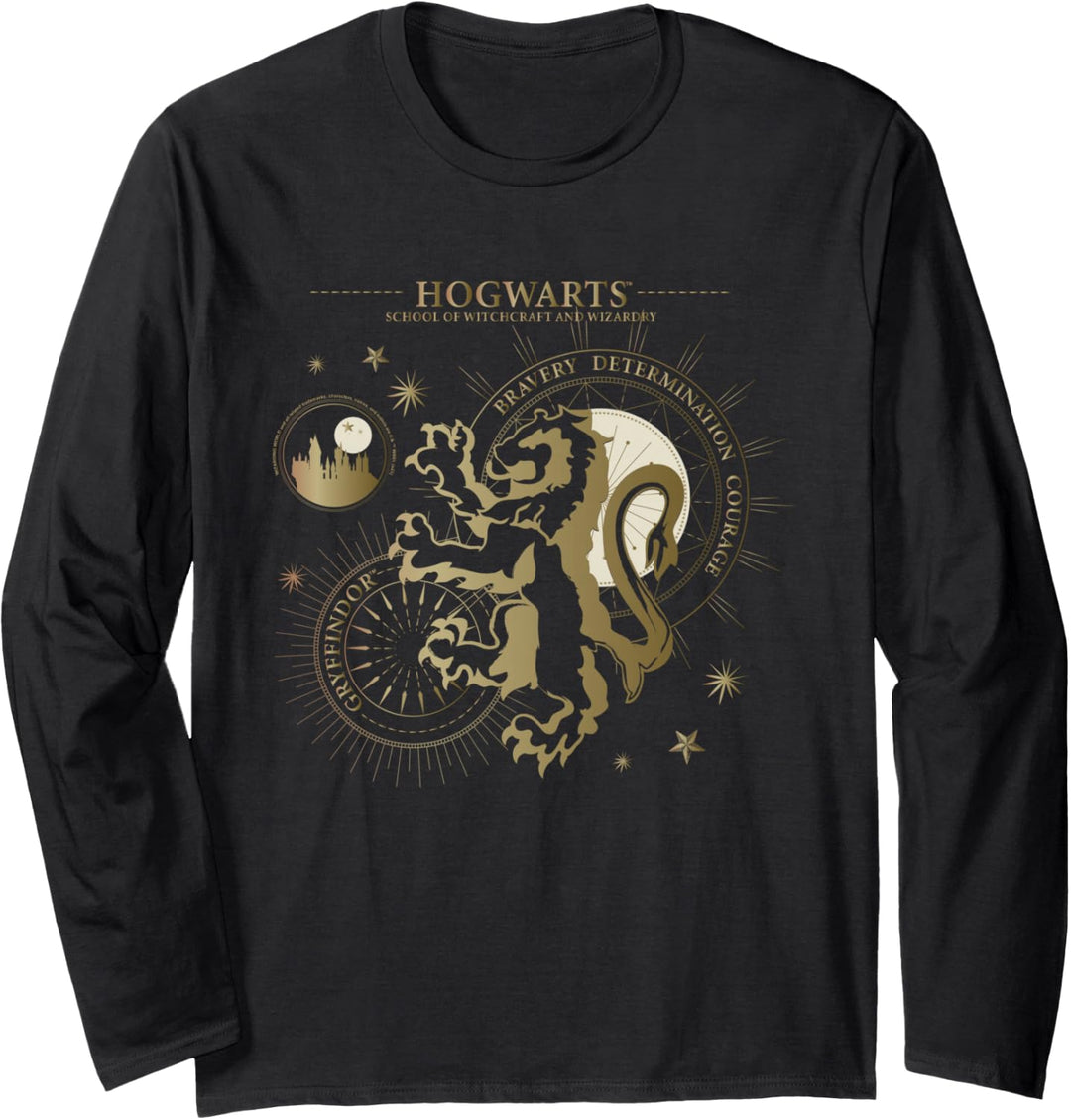 Harry Potter Bravery, Deterimation, Courange, Gryffindor Langarmshirt