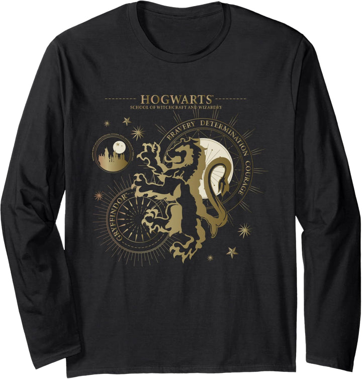 Harry Potter Bravery, Deterimation, Courange, Gryffindor Langarmshirt