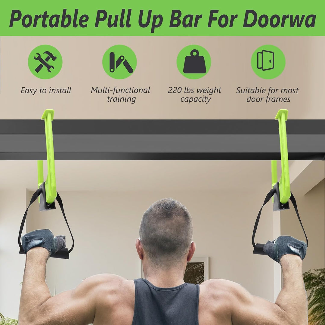 Gugxiom Portable Pull Up Bar für Tür, Home Gym Equipment, Travel Pull Up Bar, 220lbs Gewichtskapazit