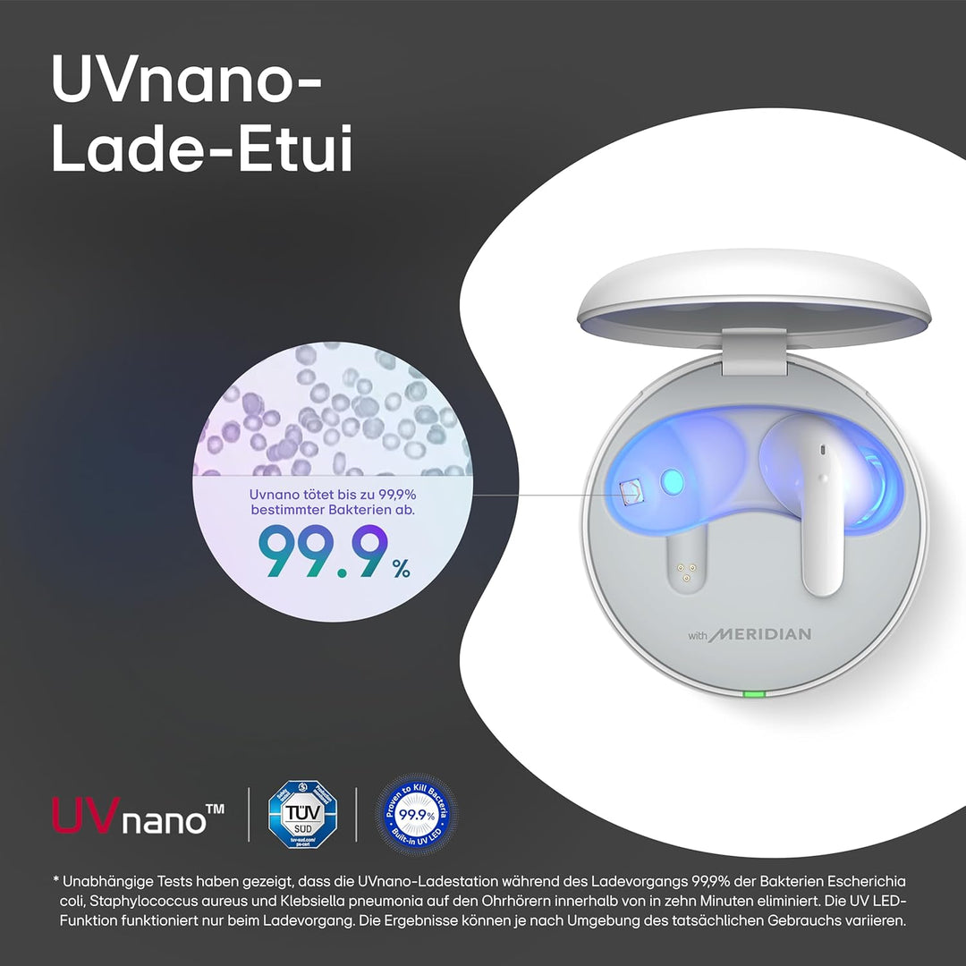 LG TONE Free DT80Q In-Ear Bluetooth Kopfhörer mit Dolby Atmos-Sound, MERIDIAN-Technologie, ANC (Acti