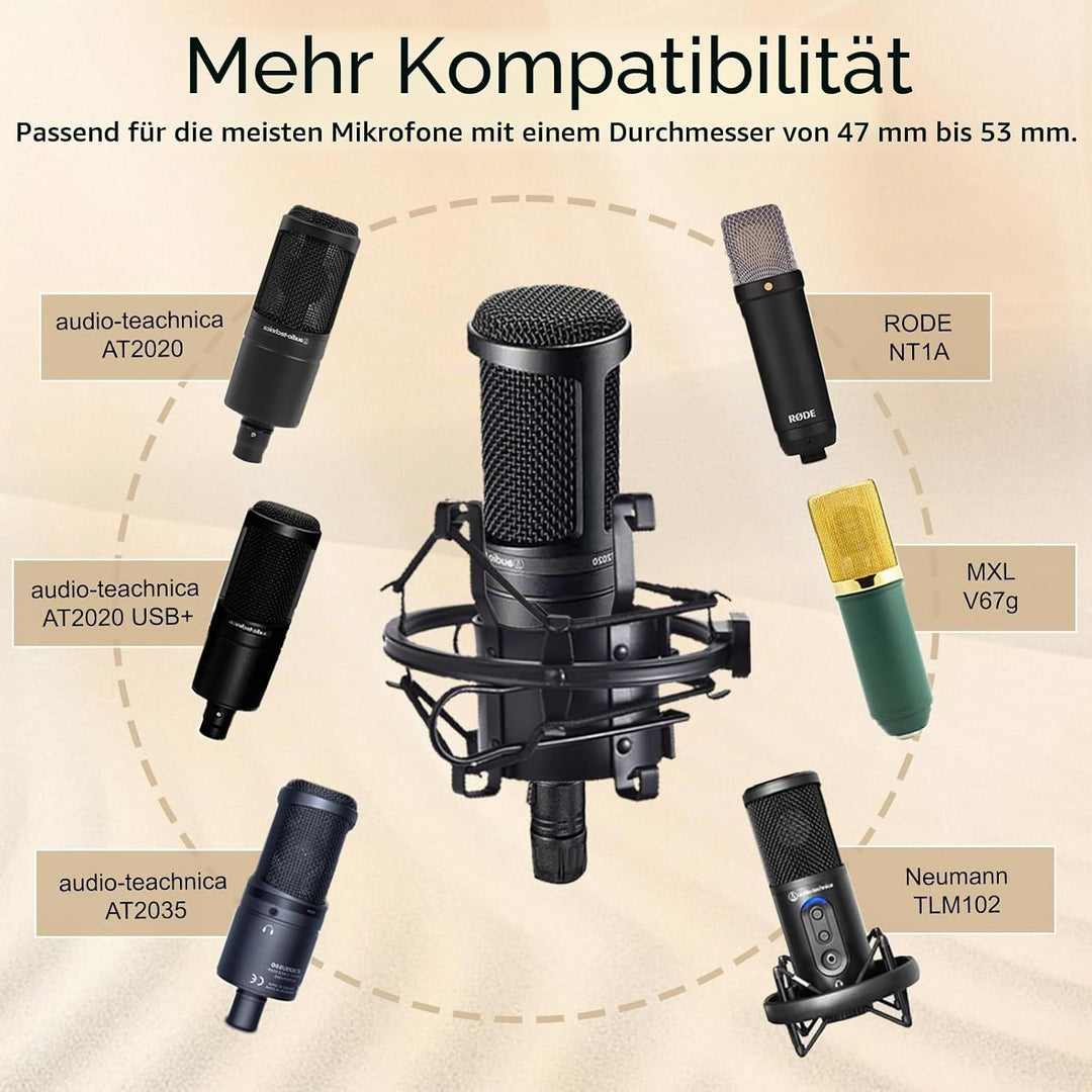 Universelle Mikrofonspinne Mikrofonhalter Zubehör Schockmontage aus Metall - Robuste, komplett aus M