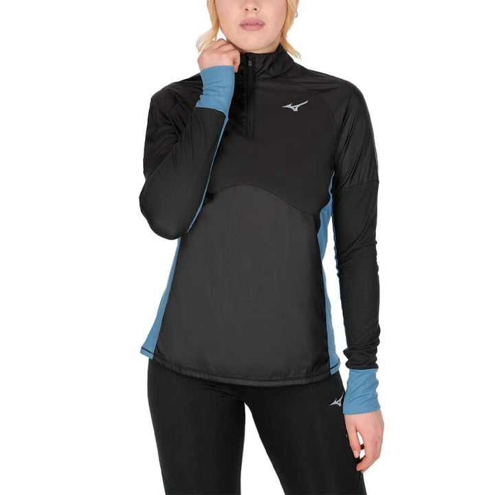 Mizuno Damen Hybrid Ls Tee Shirt S Schwarz, S Schwarz