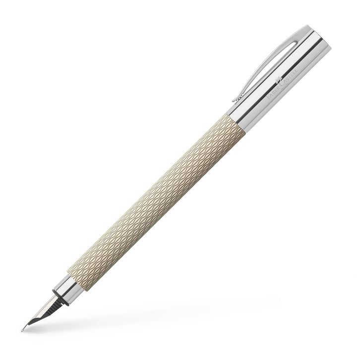 Faber-Castell 149620 - Füller Ambition OpArt White Sand, Federbreite M, inkl. Geschenkverpackung Whi