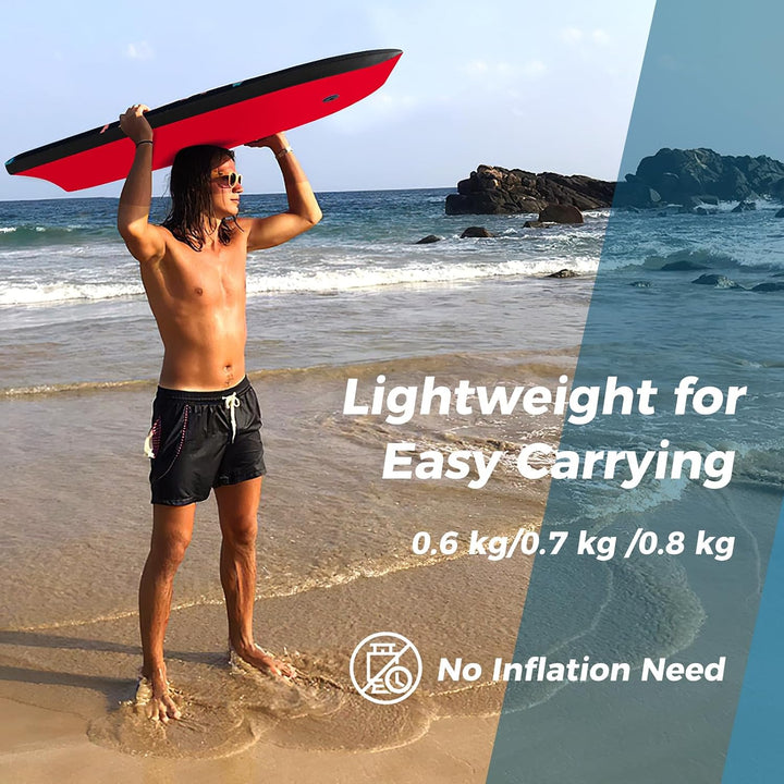 HOMASIS Leichtes Bodyboard, Surfbrett mit EPS-Kern, XPE-Deck, HDPE-Boden & Handgelenk-Leash, Surfboa