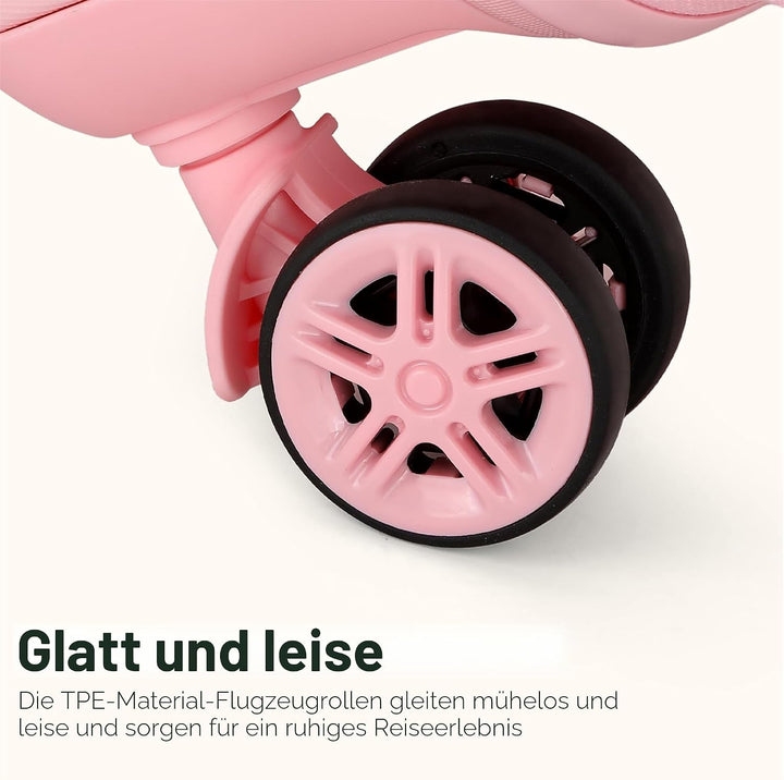 KONO Koffer Trolley Handgepäck Koffer Reisekoffer von ABS+PC Hartschalenkoffer mit 4 Rollen TSA Schl