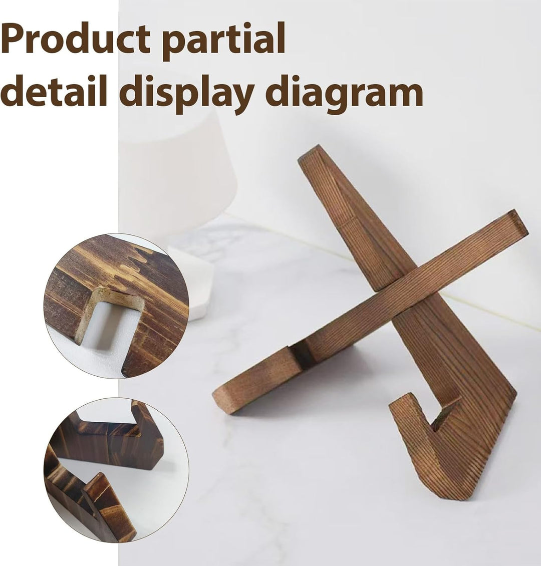 Wooden Plate Stand, Tellerhalter aus Kiefernholz, Kochbuch Ständer, Holz Dekorative Ständer, für gro