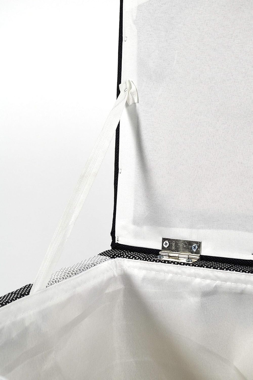 Kobolo Wäschebehälter Wäschesammler Wäschekorb - Nylon - schwarz-weiss - 44x32x52 cm, Schwarz-weiss