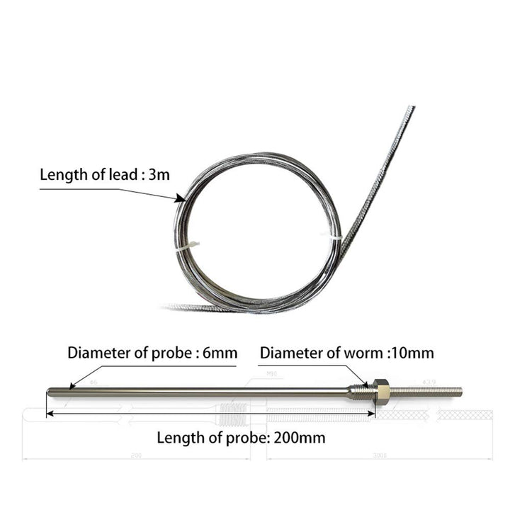 UbiBot RS485 PT-100 Thermoelement Temperaturfühler Platinwiderstandssensor für extreme Hitze oder Kä