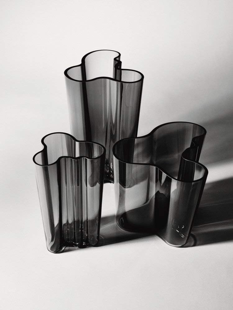 Iittala Vase Aalto 251 mm Grau aus Glas, 251 mm Grau
