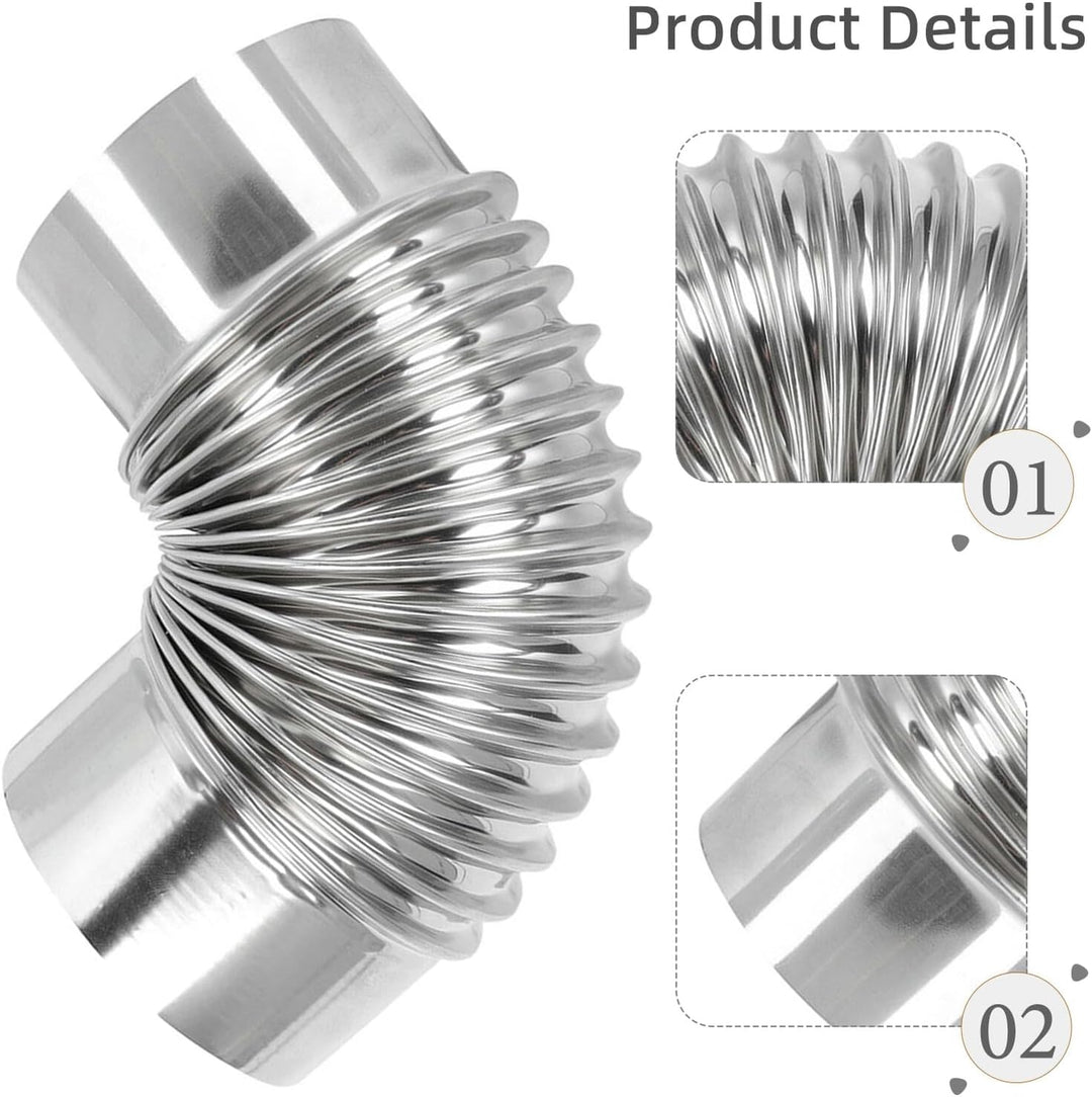 Angoily Edelstahl Ofenrohr Bogen 90° Kaminrohr Aus Metall 3.54X3.54X3.54 Zoll Abgasrohr Für Aussenbe
