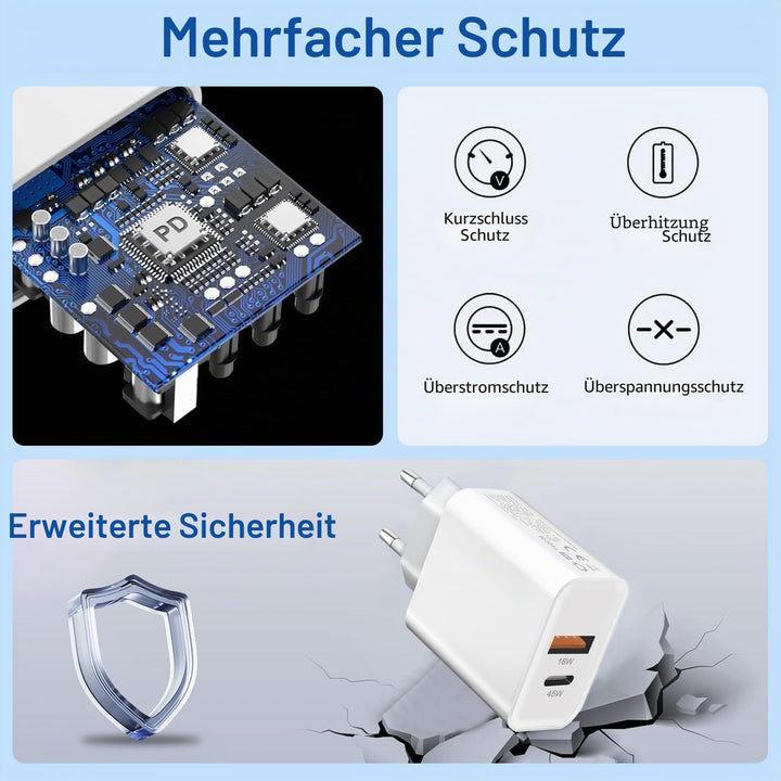 2Pack 45W USB C Ladegerät und LadeKabel für Samsung S26 Ultra/S25 Edge/S24 FE/S25 Plus/S23 /S22 S21