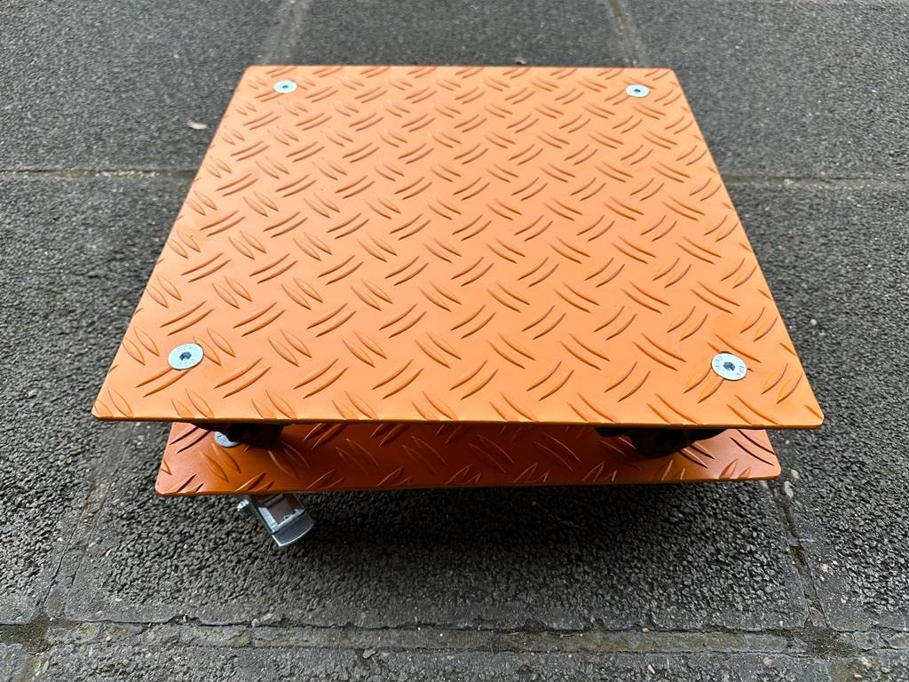 Pflanzenroller eckig orange Ral2000 200kg oder 400kg Blumenroller Untersetzer Alu Riffel mit Auswahl